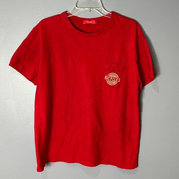 Ragno Sport Other - Ragno Sport Mens‎ Red Bicycles Sales & Repair Pocket T-Shirt Slub Knit Large